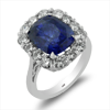 7.72ct.tw. Diamond And Sapphire Ring In Platinum Center Sapphire 6.25ct. DKR002858